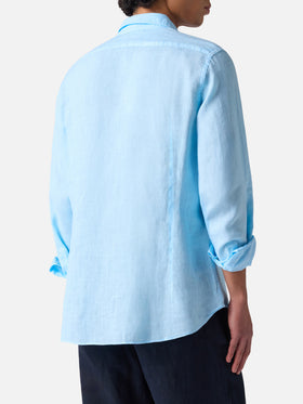 Man light blue linen shirt Pamplona