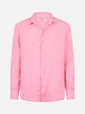 Camicia Pamplona in lino rosa