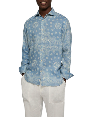 Linen shirt Pamplona with bandanna print - MC2 Saint Barth
