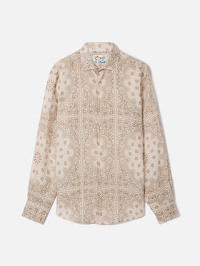 Chemise en lin Pamplona avec imprimé bandana all-over 