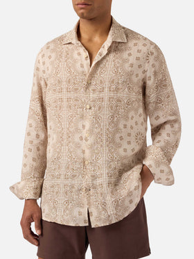 Chemise en lin Pamplona avec imprimé bandana all-over 
