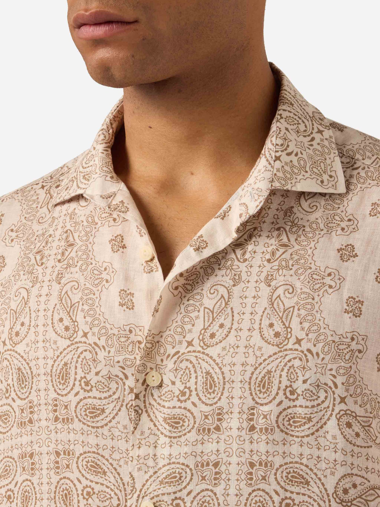 Chemise en lin Pamplona avec imprimé bandana all-over 
