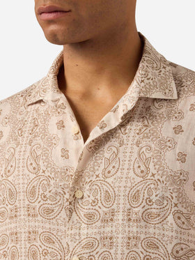 Chemise en lin Pamplona avec imprimé bandana all-over 