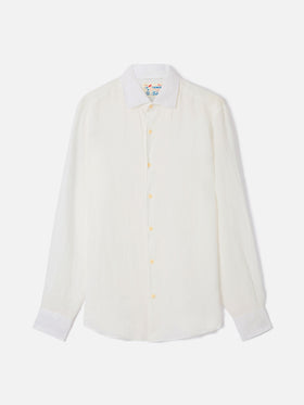 Chemise Pamplona blanche en pur lin 