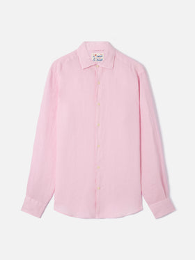 Camisa Pink Pamplona de lino puro 