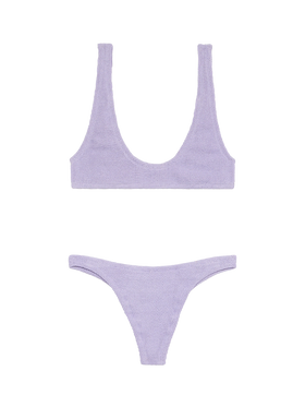 Woman lilac lurex tiny crinkle bralette bikini Pamy Naomi - MC2 Saint Barth
