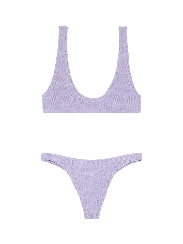 Woman lilac lurex tiny crinkle bralette bikini Pamy Naomi - MC2 Saint Barth
