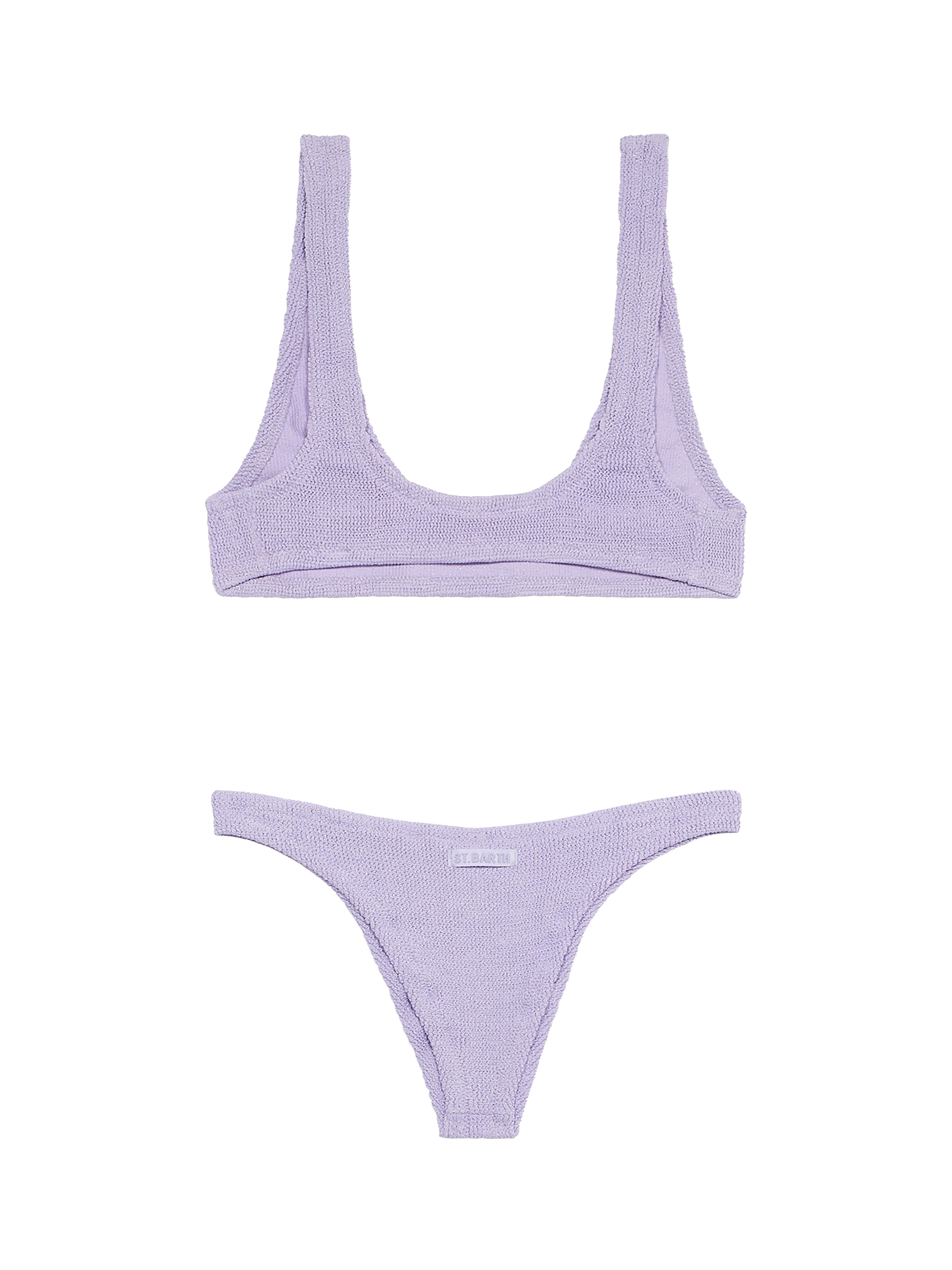 Woman lilac lurex tiny crinkle bralette bikini Pamy Naomi - MC2 Saint Barth