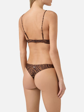 Bikini Panamy bralette with all-over zebra print