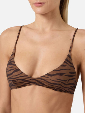 Bikini Panamy bralette with all-over zebra print