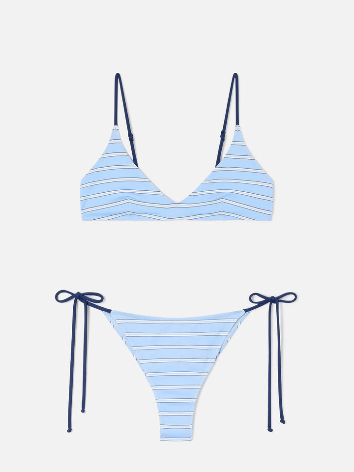 Bikini Paolyn de rayas blue y azul marino 
