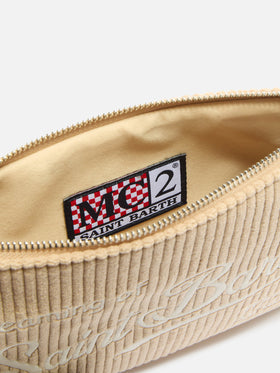 Parisienne Corduroy Crossbody Bag in beige corduroy