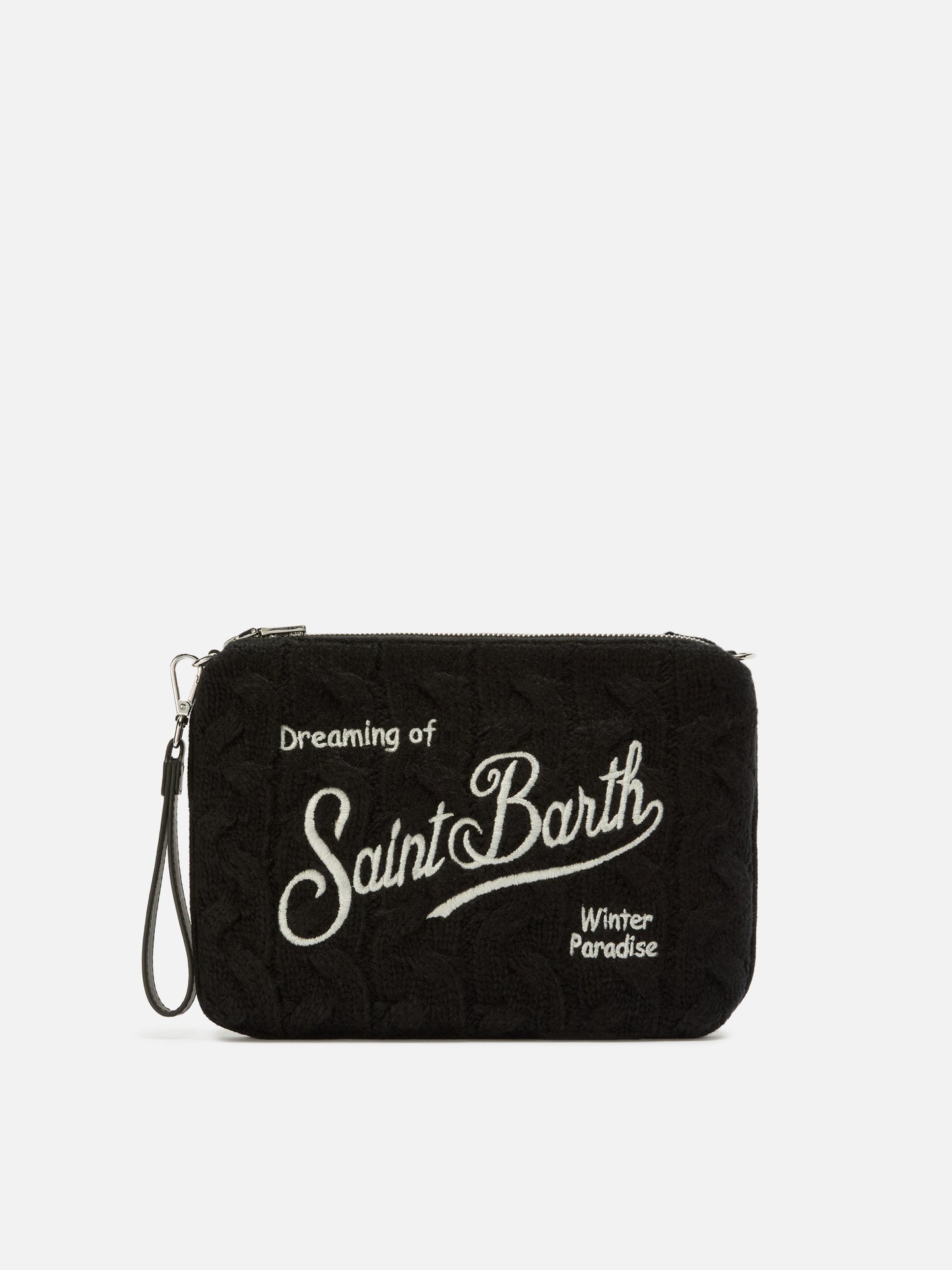 Parisienne Wool Braid Crossbody Bag in black braided wool blend