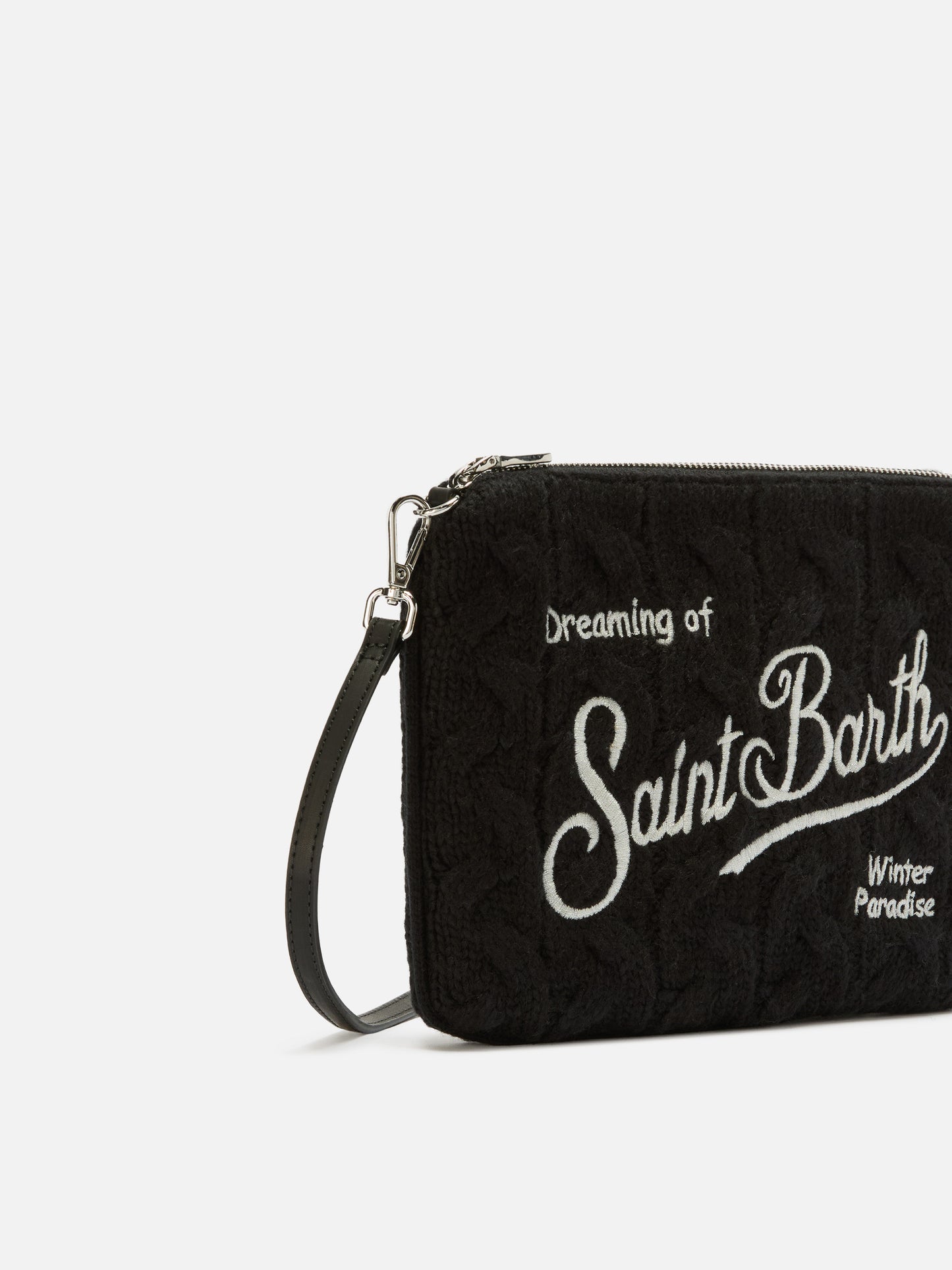Parisienne Wool Braid Crossbody Bag in black braided wool blend