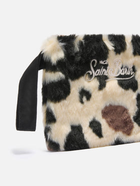 Pareasy Pouch in cow-print faux fur