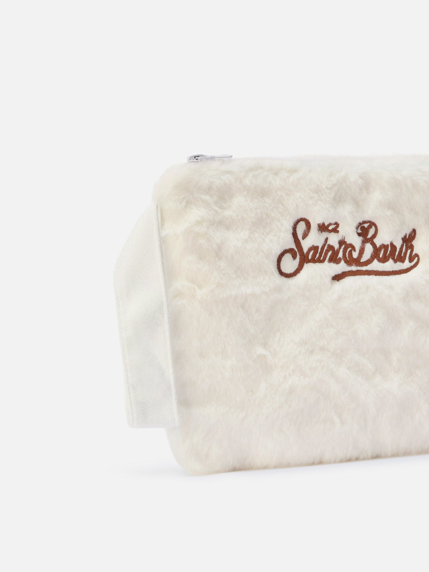 Pochette Pareasy in faux fur bianco