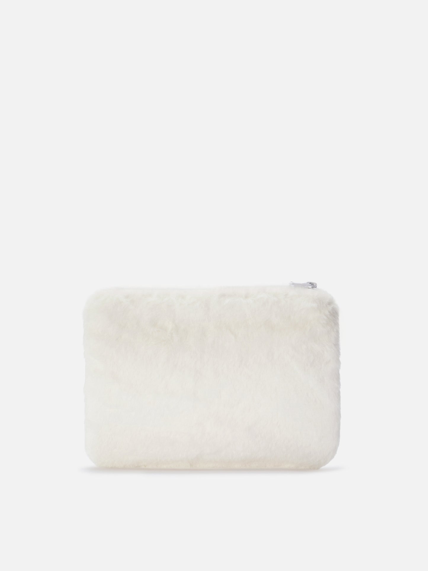 Pochette Pareasy in faux fur bianco