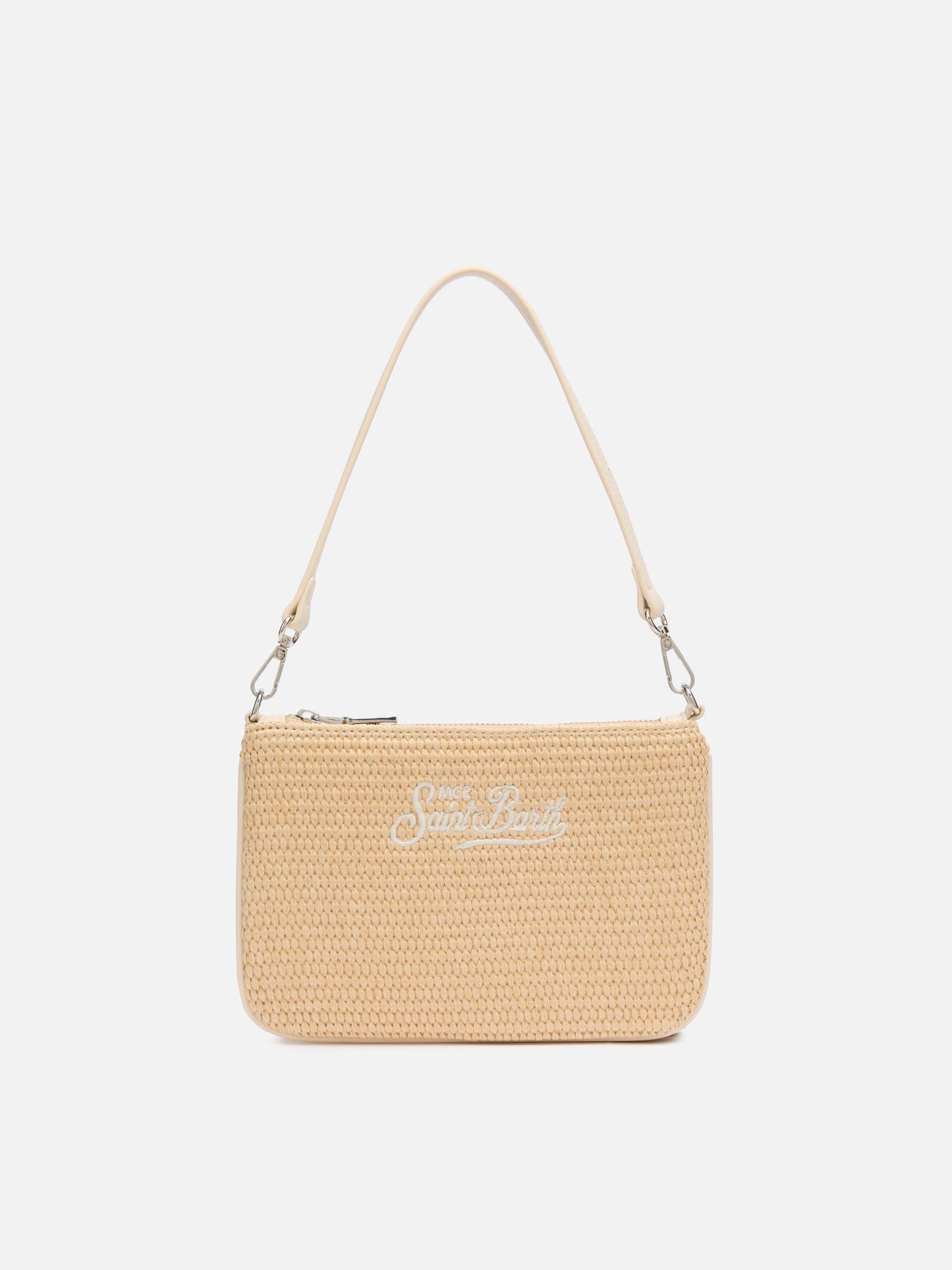 Beige Parisienne Straw mini pouch bag - MC2 Saint Barth