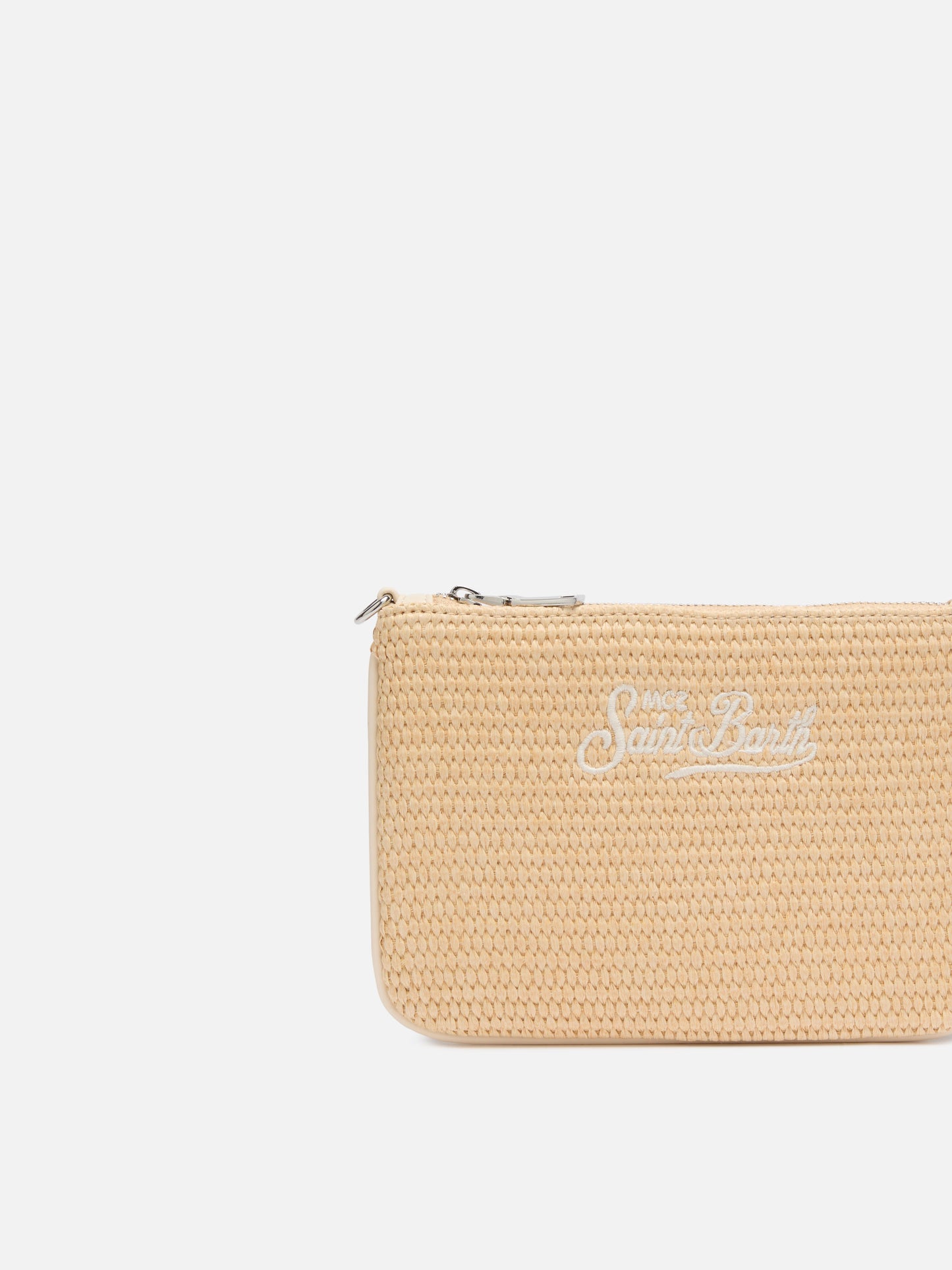 Beige Parisienne Straw mini pouch bag - MC2 Saint Barth