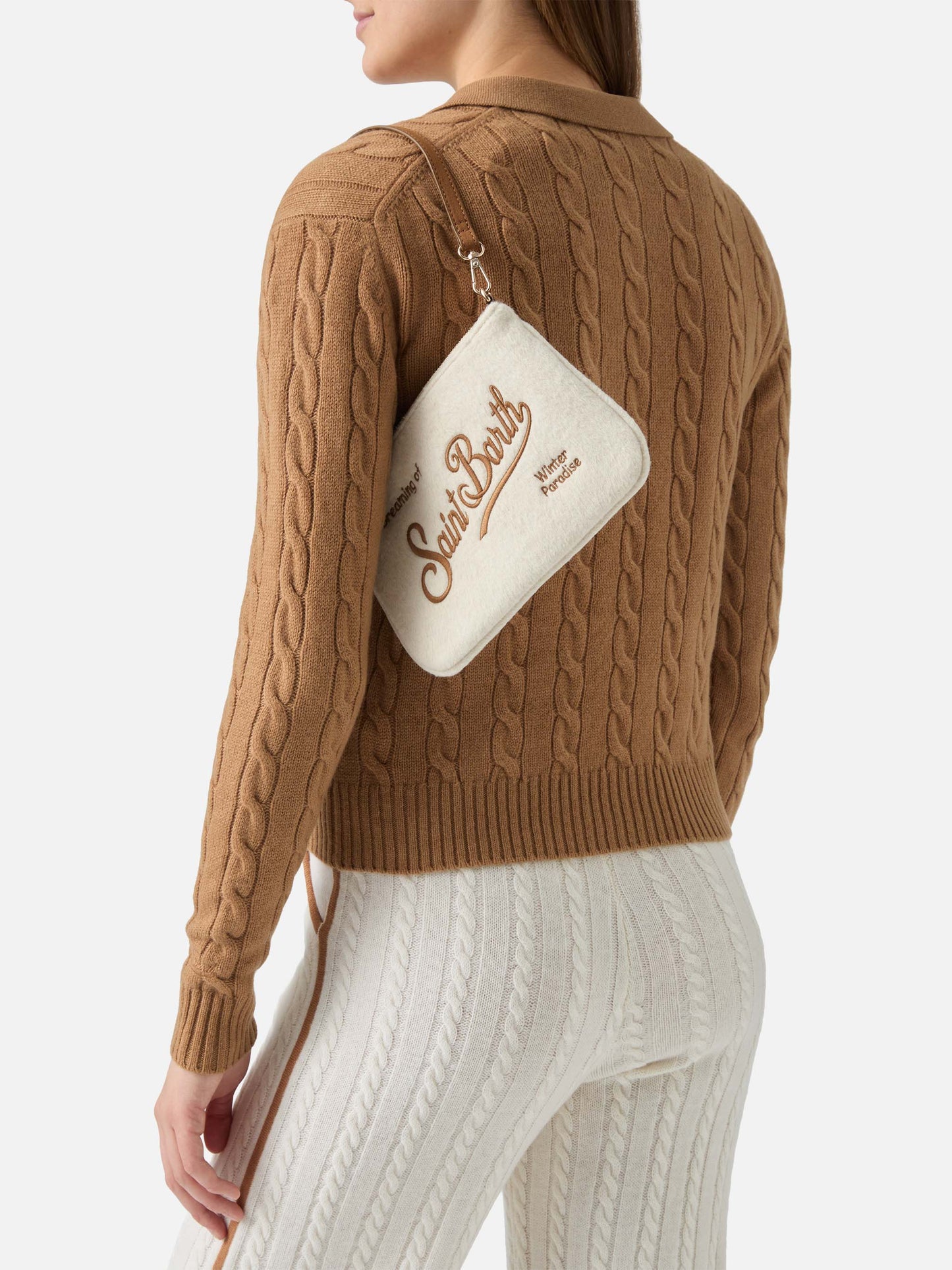 Parisienne Mini Shoulder Bag in white wool blend