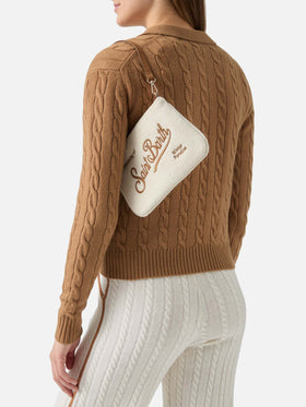 Parisienne Mini Shoulder Bag in white wool blend