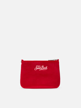 Parisienne Mini Shoulder Bag in red velvet