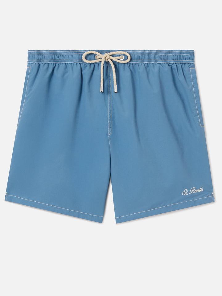Patmos swim shorts in solid dusty blue