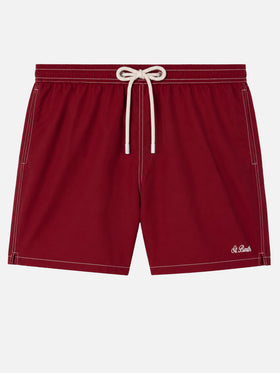 Short de bain léger classique mi-long Patmos bordeaux 