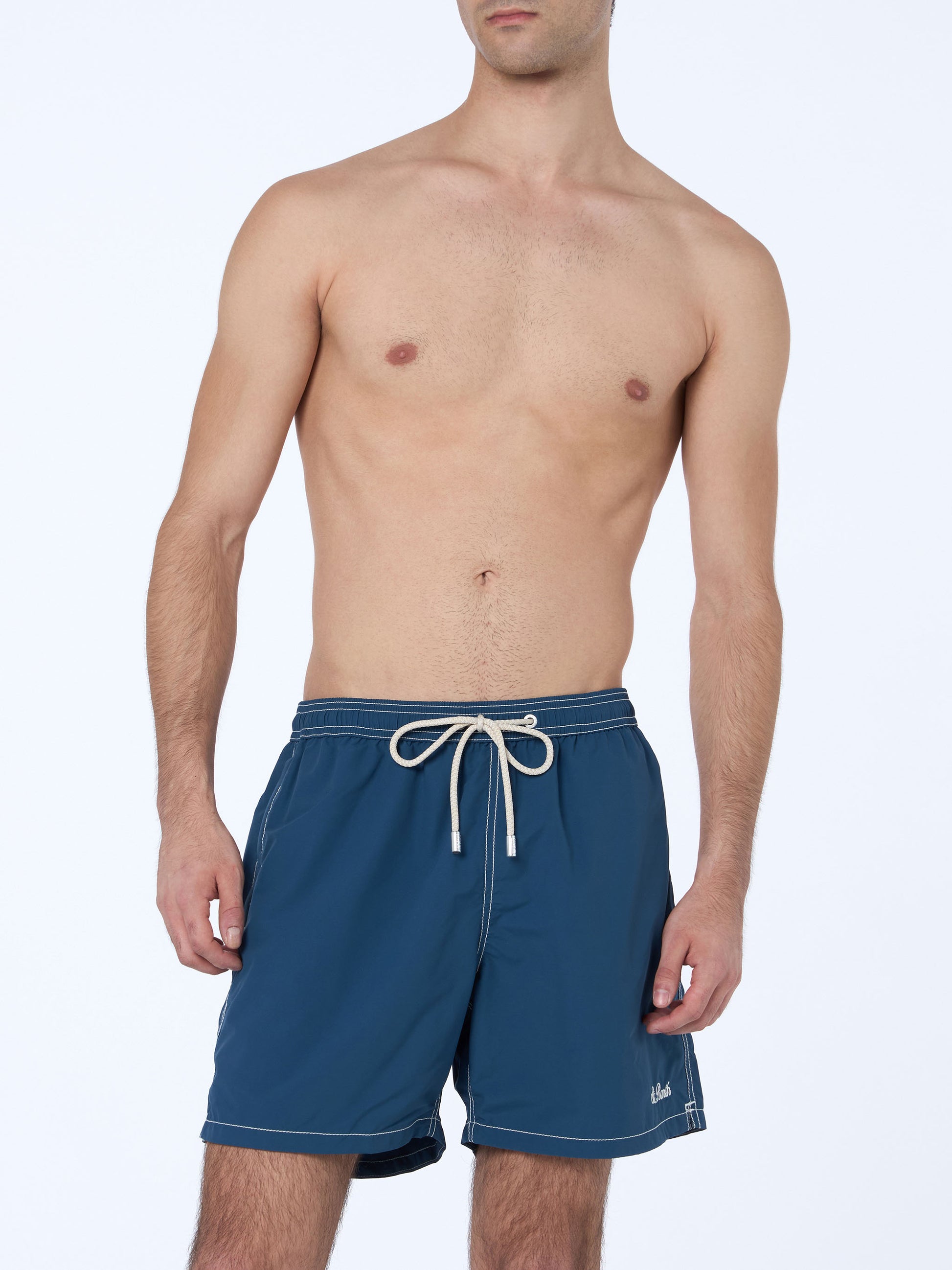 Navy blue classic light swim shorts Patmos - MC2 Saint Barth