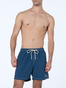 Navy blue classic light swim shorts Patmos - MC2 Saint Barth