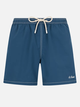 Navy blue classic light swim shorts Patmos - MC2 Saint Barth
