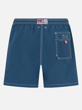Navy blue classic light swim shorts Patmos - MC2 Saint Barth
