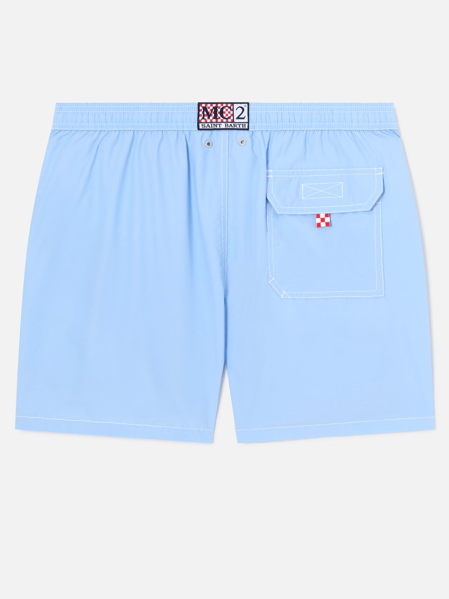Himmelblaue mittellange Badeshorts Patmos