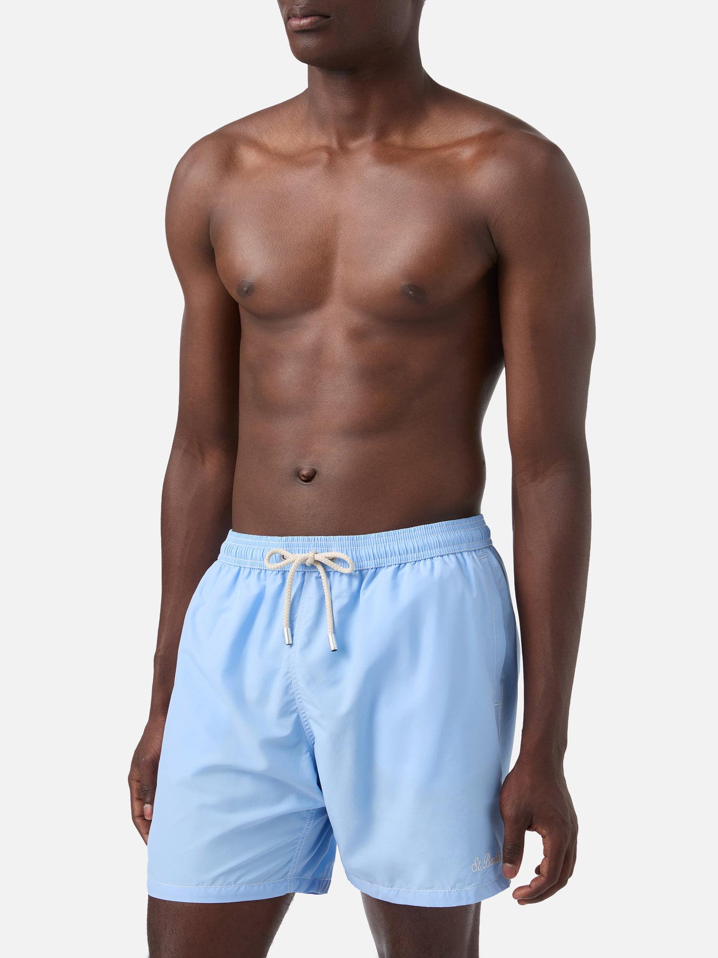 Himmelblaue mittellange Badeshorts Patmos