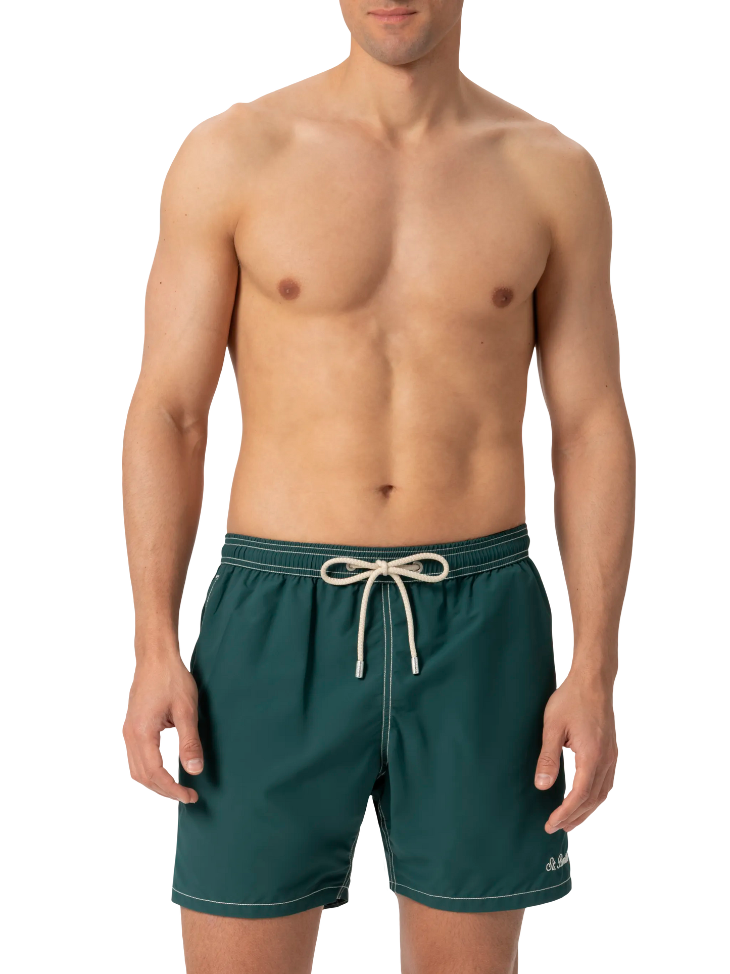 Green mid-length classic light swim shorts Patmos - MC2 Saint Barth