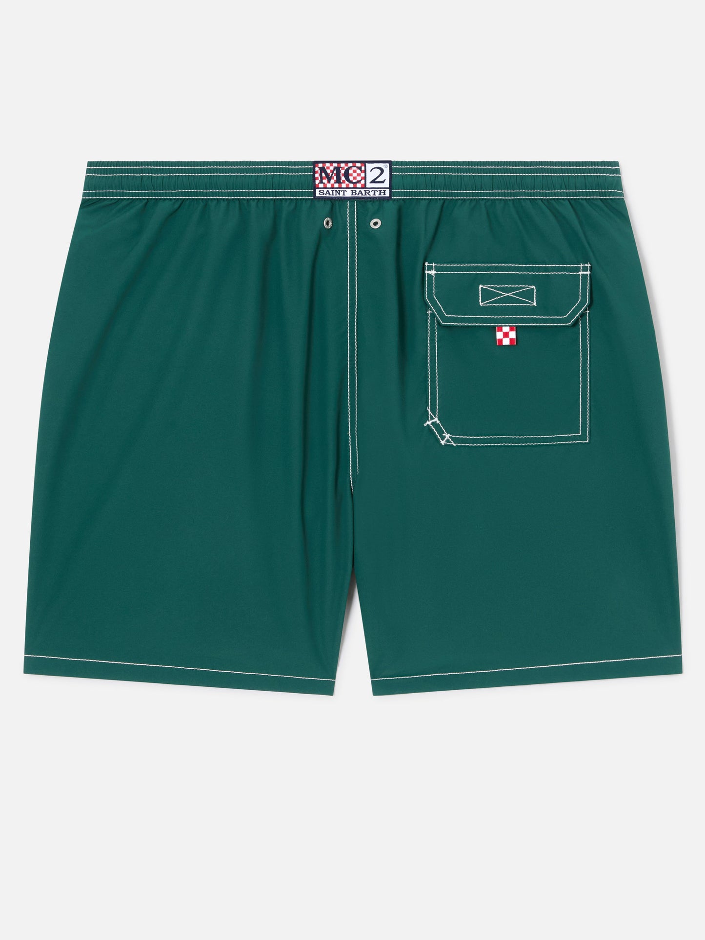 Grüne, mittellange, klassische leichte Badehose von Patmos