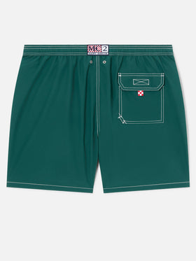 Grüne, mittellange, klassische leichte Badehose von Patmos