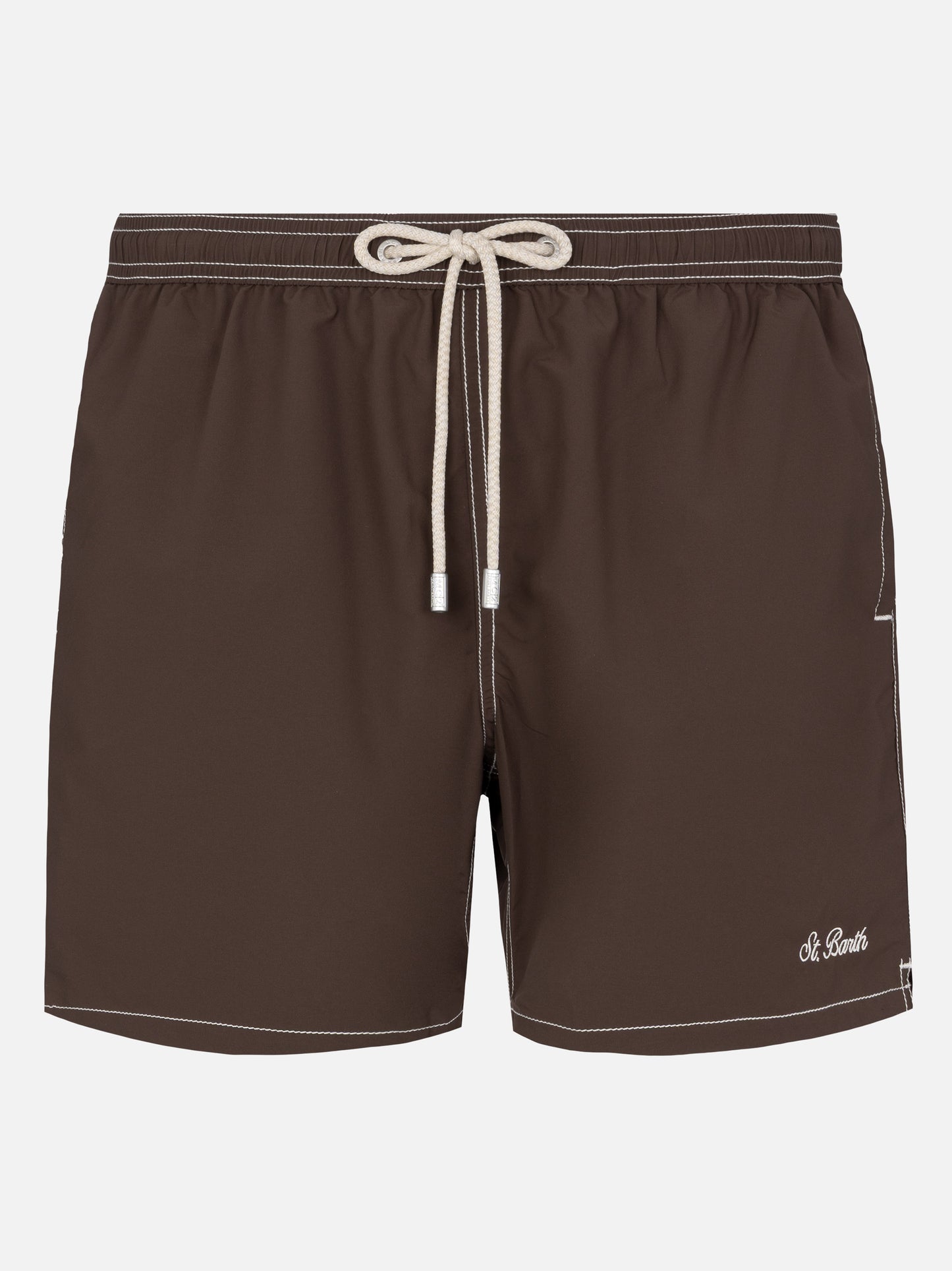 Camel mid-length classic light swim shorts Patmos - MC2 Saint Barth