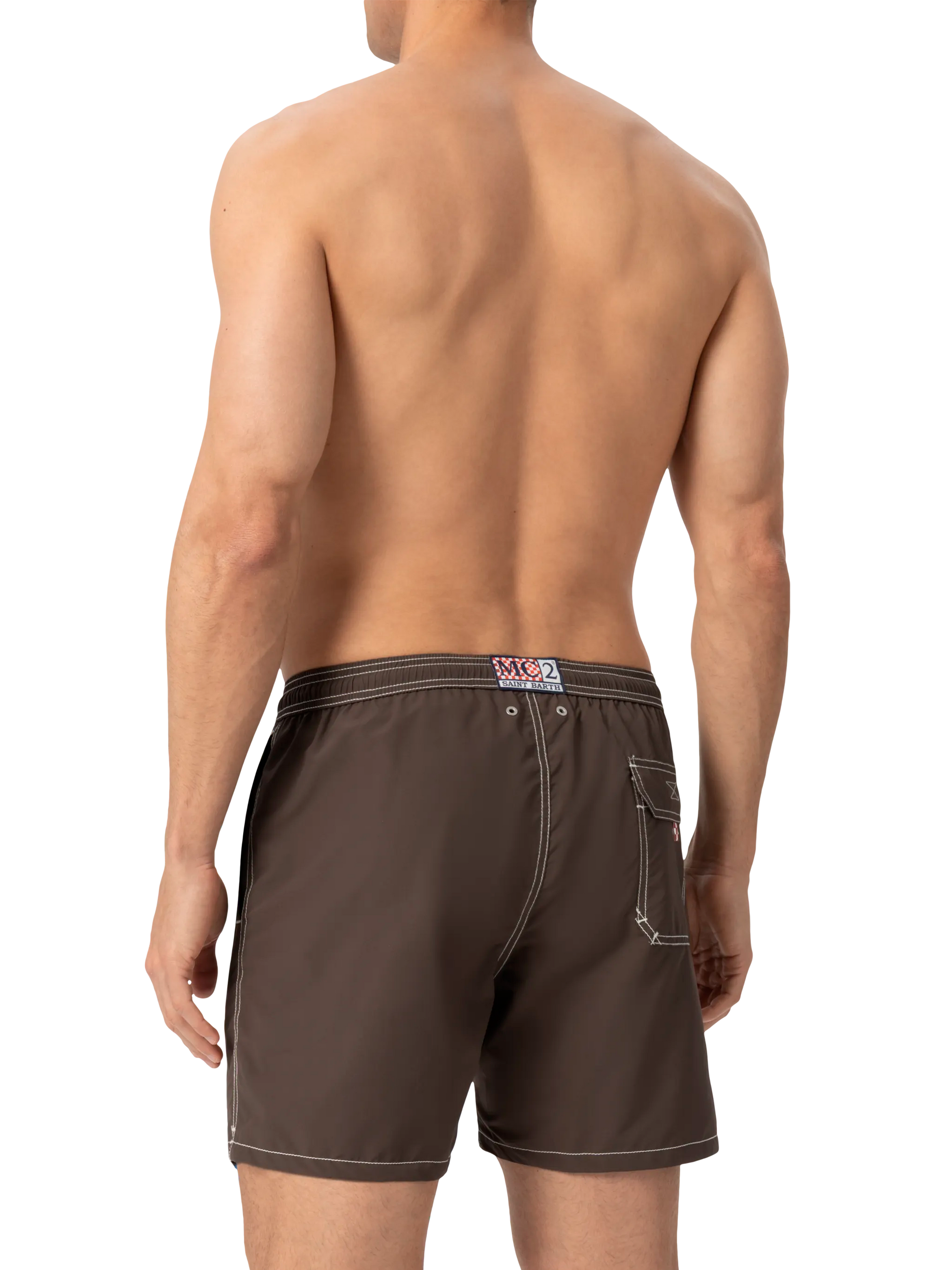 Camel mid-length classic light swim shorts Patmos - MC2 Saint Barth