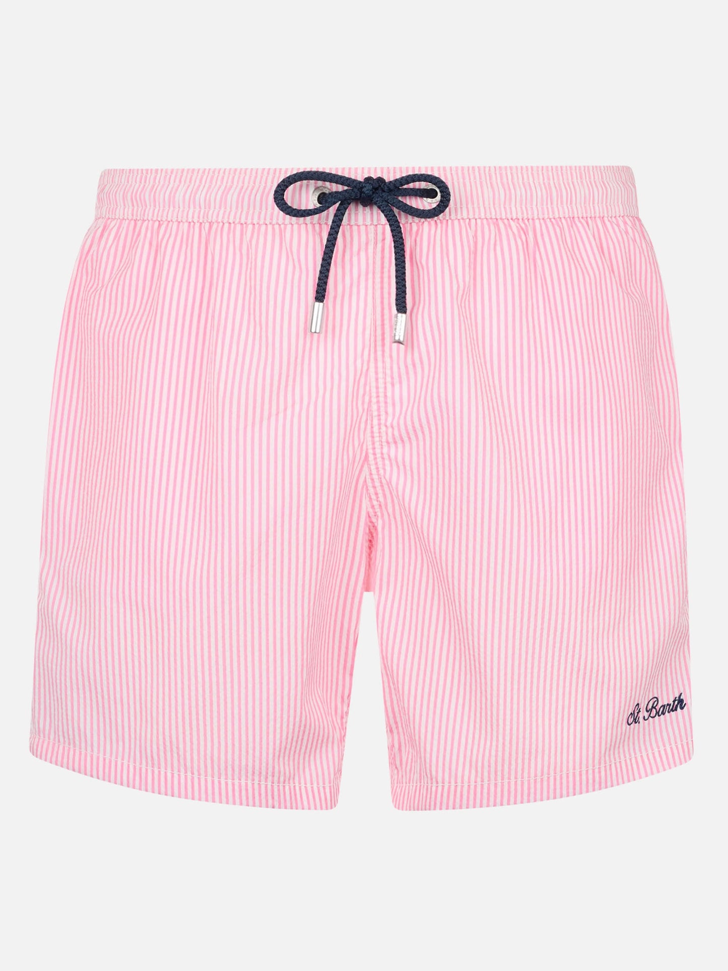 Costume classico leggero Patmos in seersucker a righe rosa