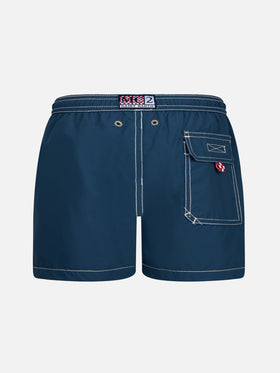 Boy navy blue mid-length swim shorts Patmos Jr - MC2 Saint Barth