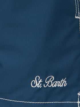 Boy navy blue mid-length swim shorts Patmos Jr - MC2 Saint Barth