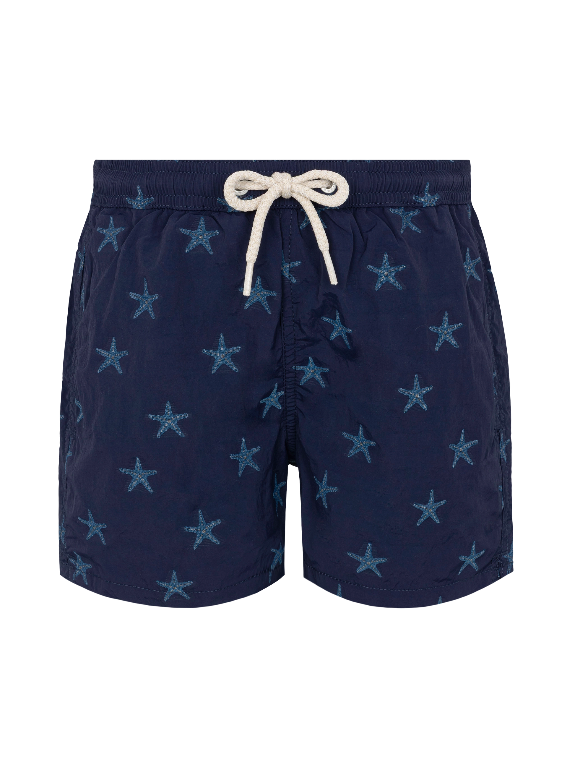 Patmos Jr mid-length swim shorts with seastar jacquard - MC2 Saint Barth
