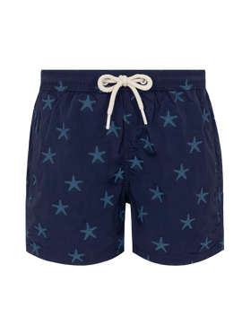 Patmos Jr mid-length swim shorts with seastar jacquard - MC2 Saint Barth