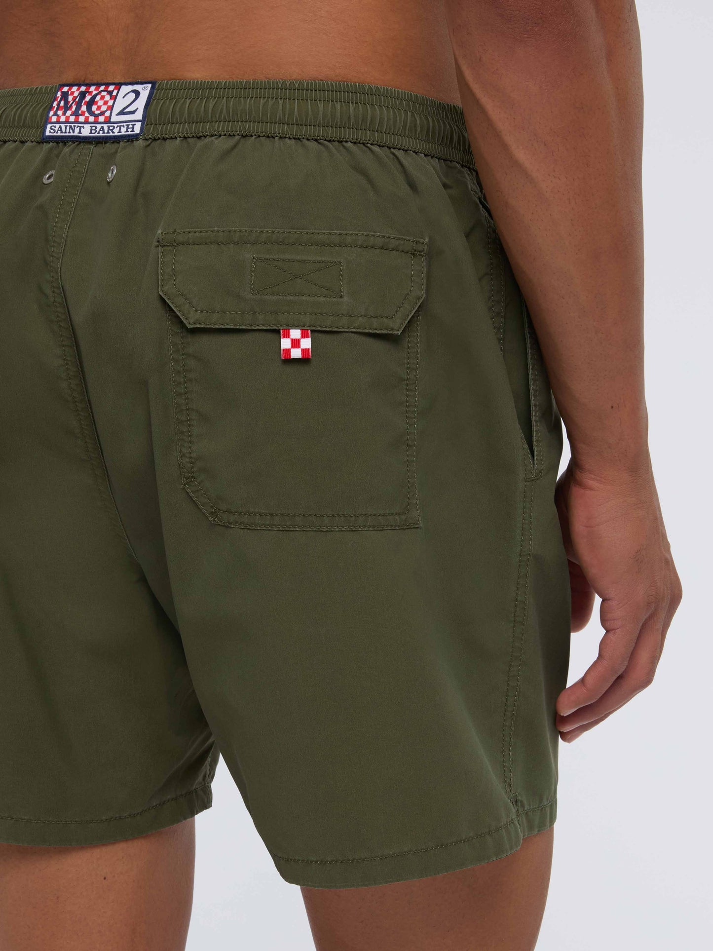 Vintage military green mid-length swim shorts Patmos Used