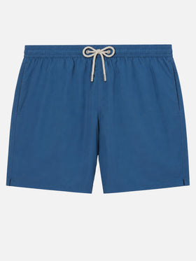Patmos-Badeshorts in Navy blue mit Used-Effekt und Logostickerei 