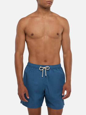 Patmos-Badeshorts in Navy blue mit Used-Effekt und Logostickerei 