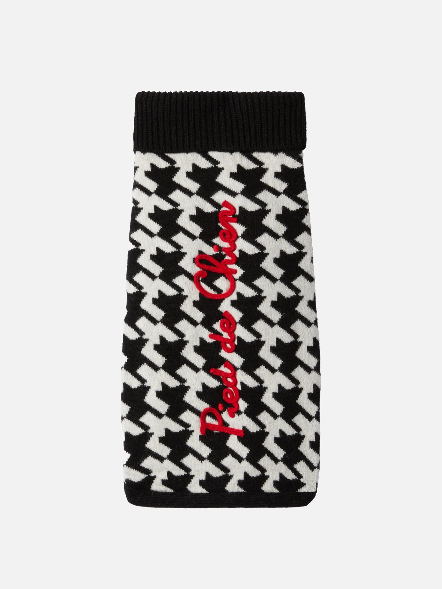 Hundepullover mit Pied-de-Chien-Stickerei