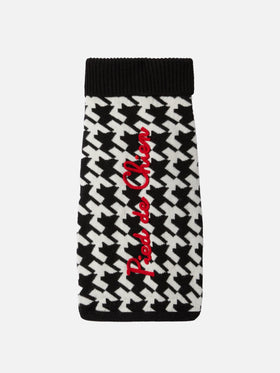 Hundepullover mit Pied-de-Chien-Stickerei