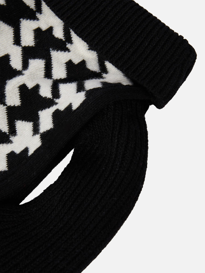 Dog sweater with Pied de Chien embroidery